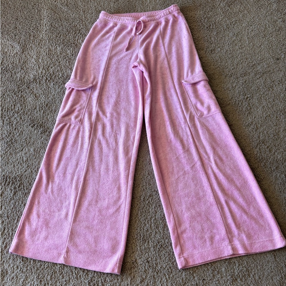 Out From Under Urban Outfitters Terry Cloth Wide Leg Cropped Sweatpants